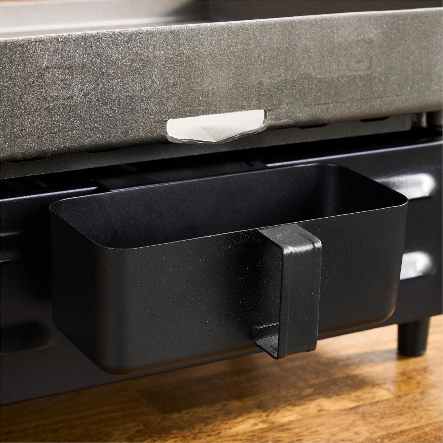 Original 17” Tabletop Griddle with Stainless Steel Front Plate, Powder Coated Steel, Black