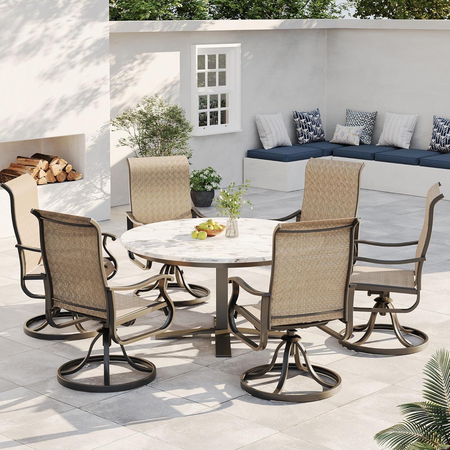 Joclynn Swivel Patio Dining Armchair