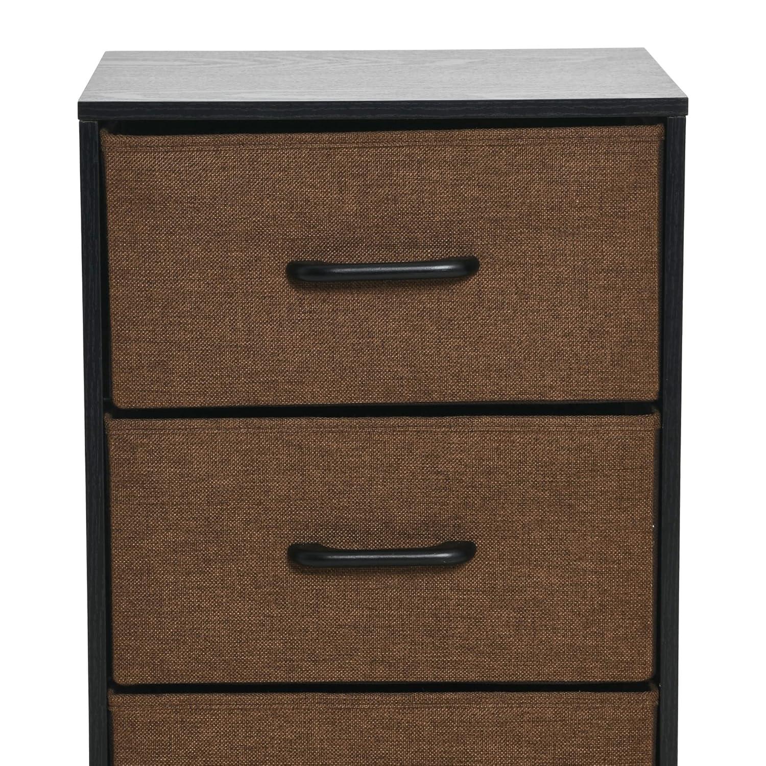 3-Drawer Storage Organizer Unit, Black and Brown