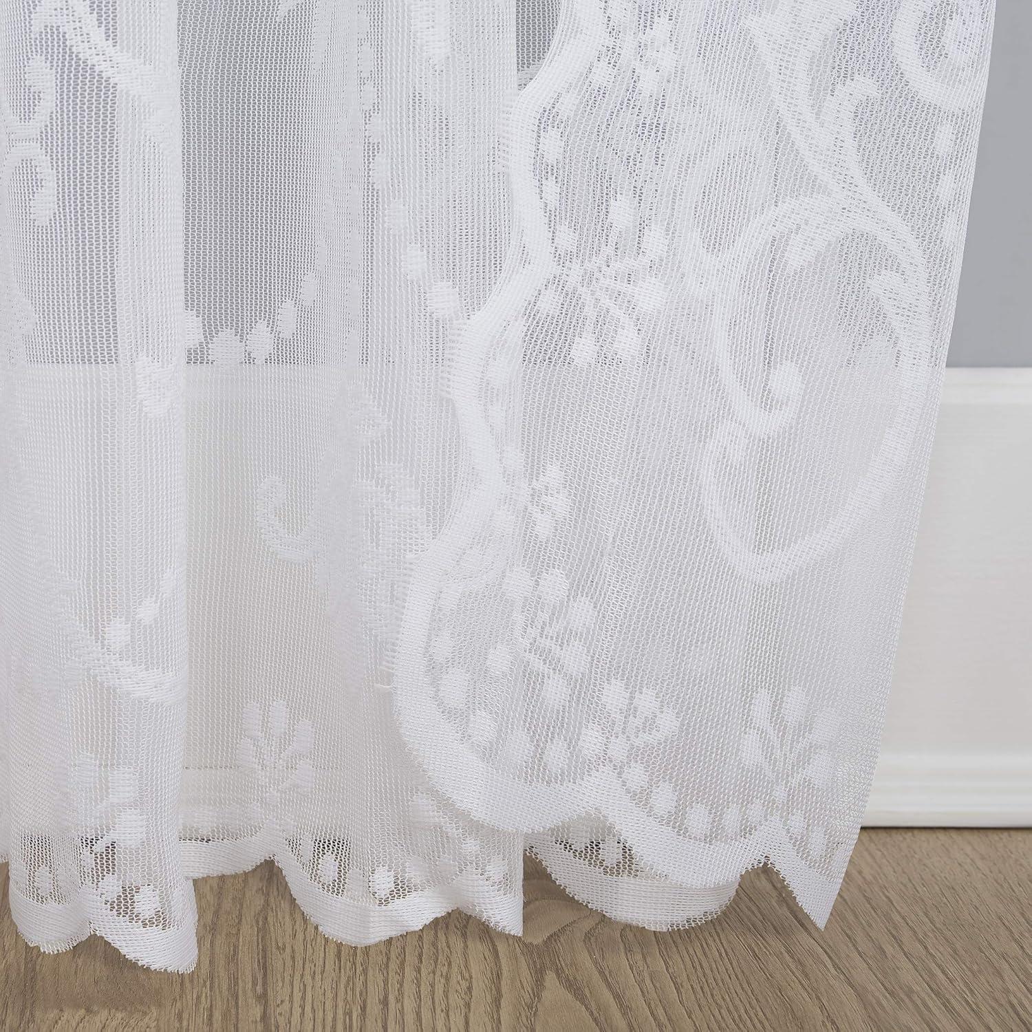 No. 918 Sheer Ariella Floral Lace Rod Pocket Curtain Panel