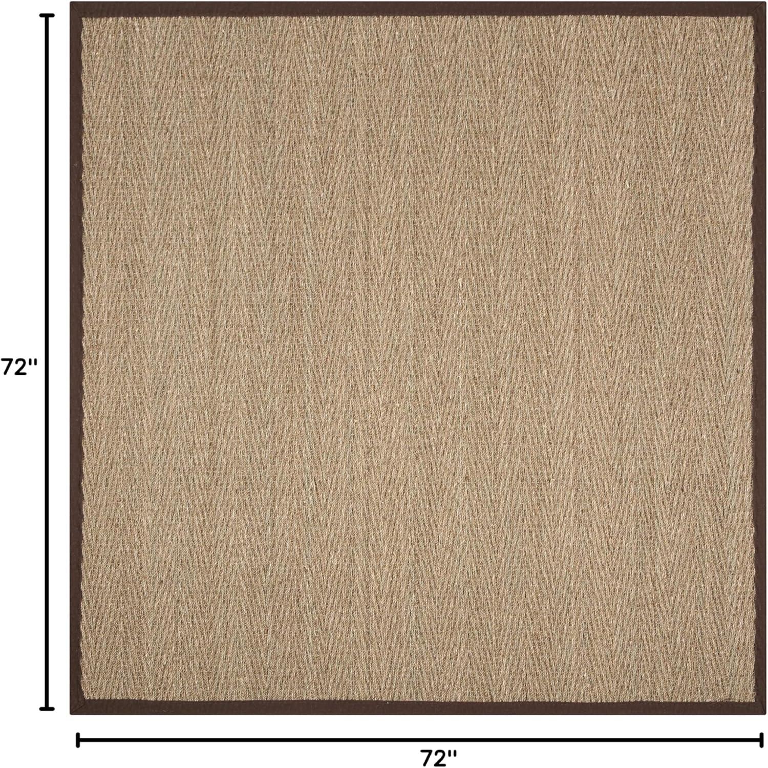 Natural Fiber NF115 Power Loomed Indoor Area Rug - Natural/Dark Brown - 6'x6' - Safavieh