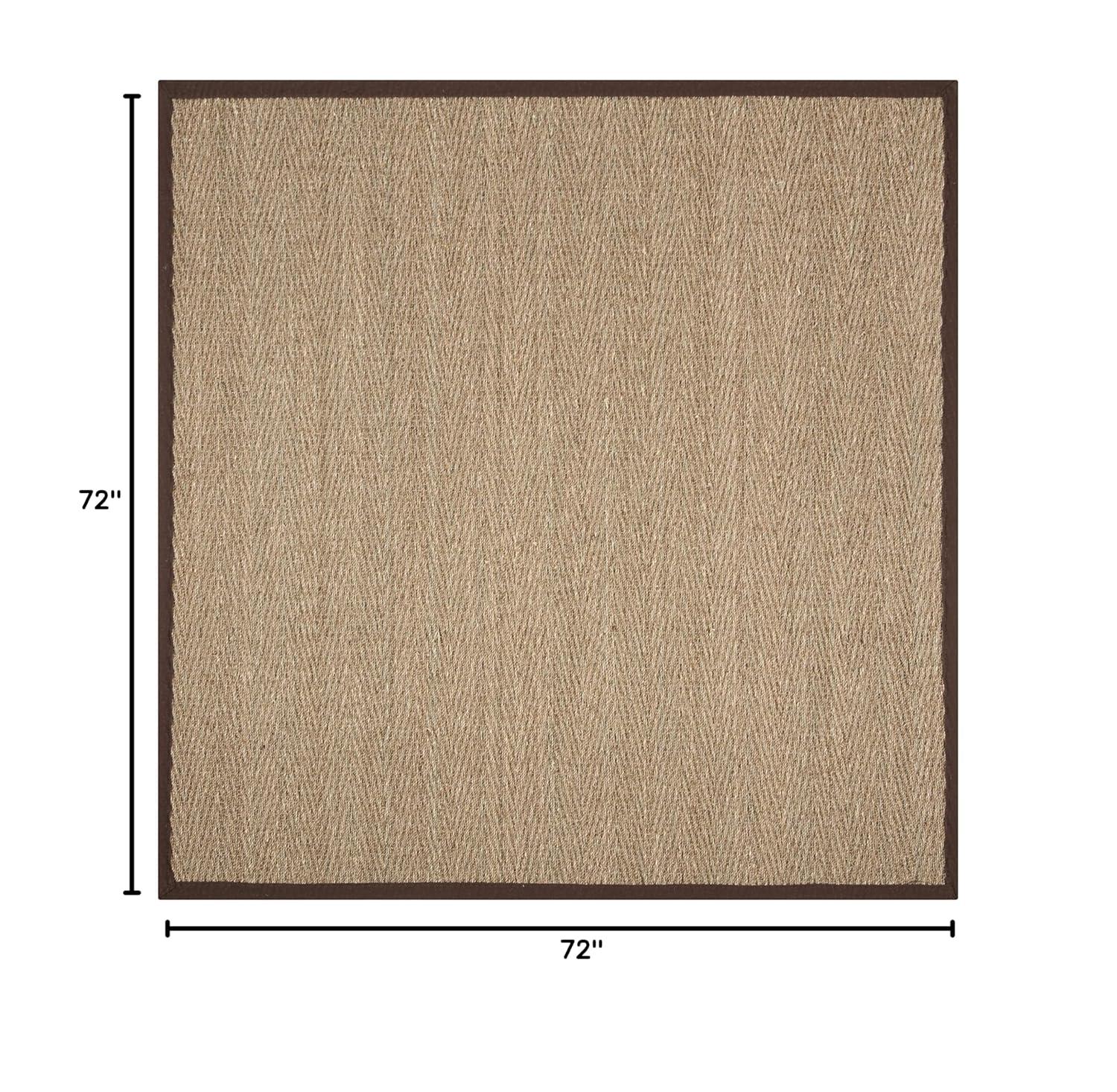 Natural Fiber NF115 Power Loomed Indoor Area Rug - Natural/Dark Brown - 6'x6' - Safavieh