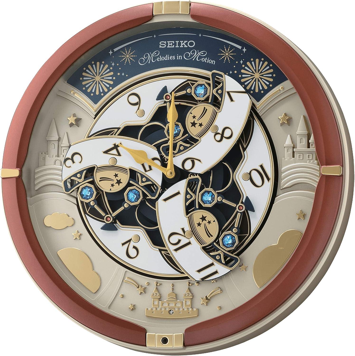 Seiko 15.5" Brown and Gold Melodies in Motion Wall Clock