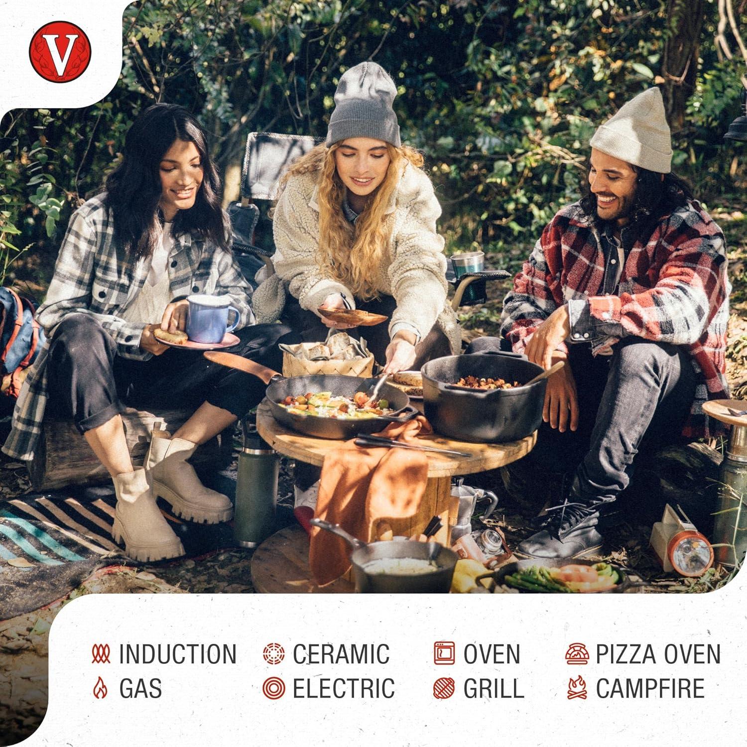 Victoria Victoria Cast Iron Round Reversible Griddle, Seasoned