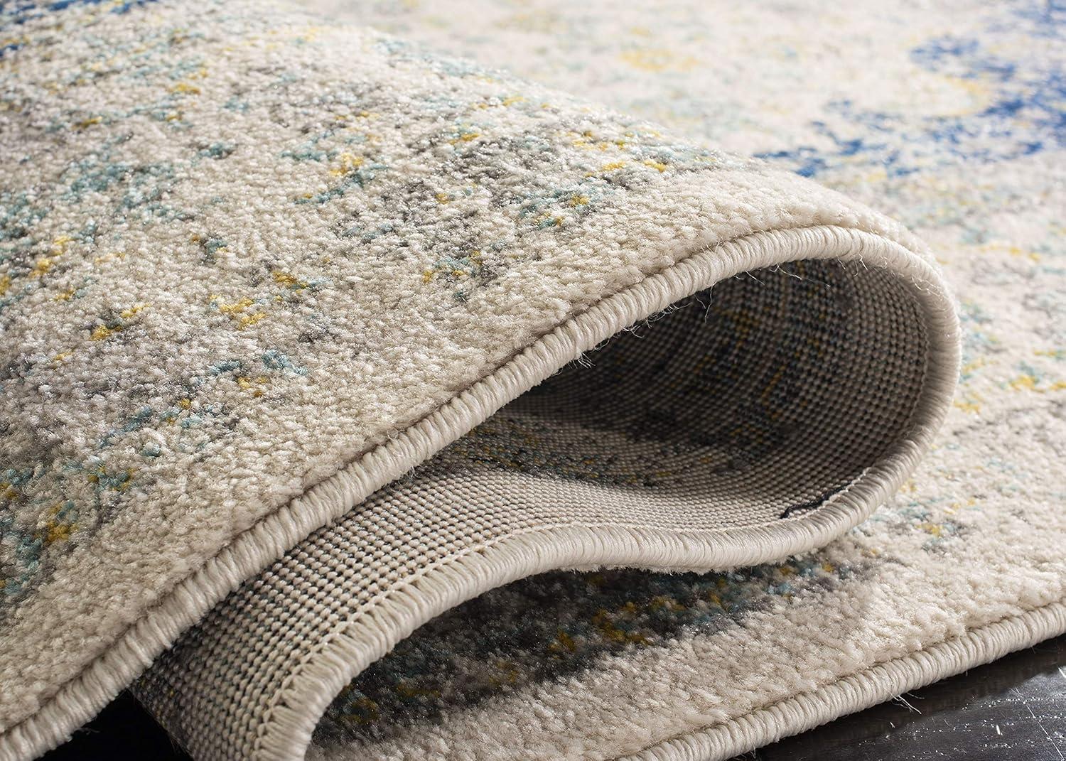 Evoke EVK220 Power Loomed Area Rug - Ivory/Blue - 4'x6' - Safavieh.