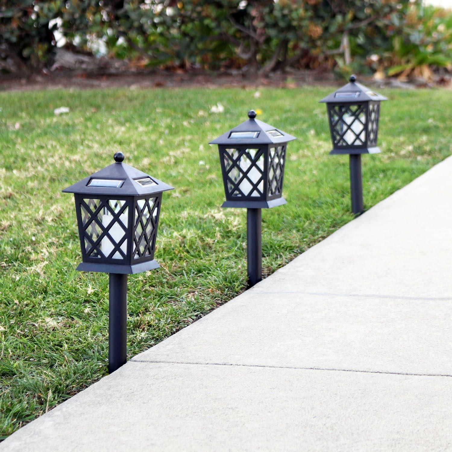 Black Solar Powered Integrated LED Pathway Light Pack