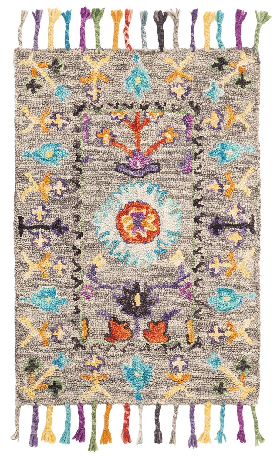 Blossom BLM453 Hand Tufted Indoor Accent Rug - Grey/Multi - 3'x5' - Safavieh