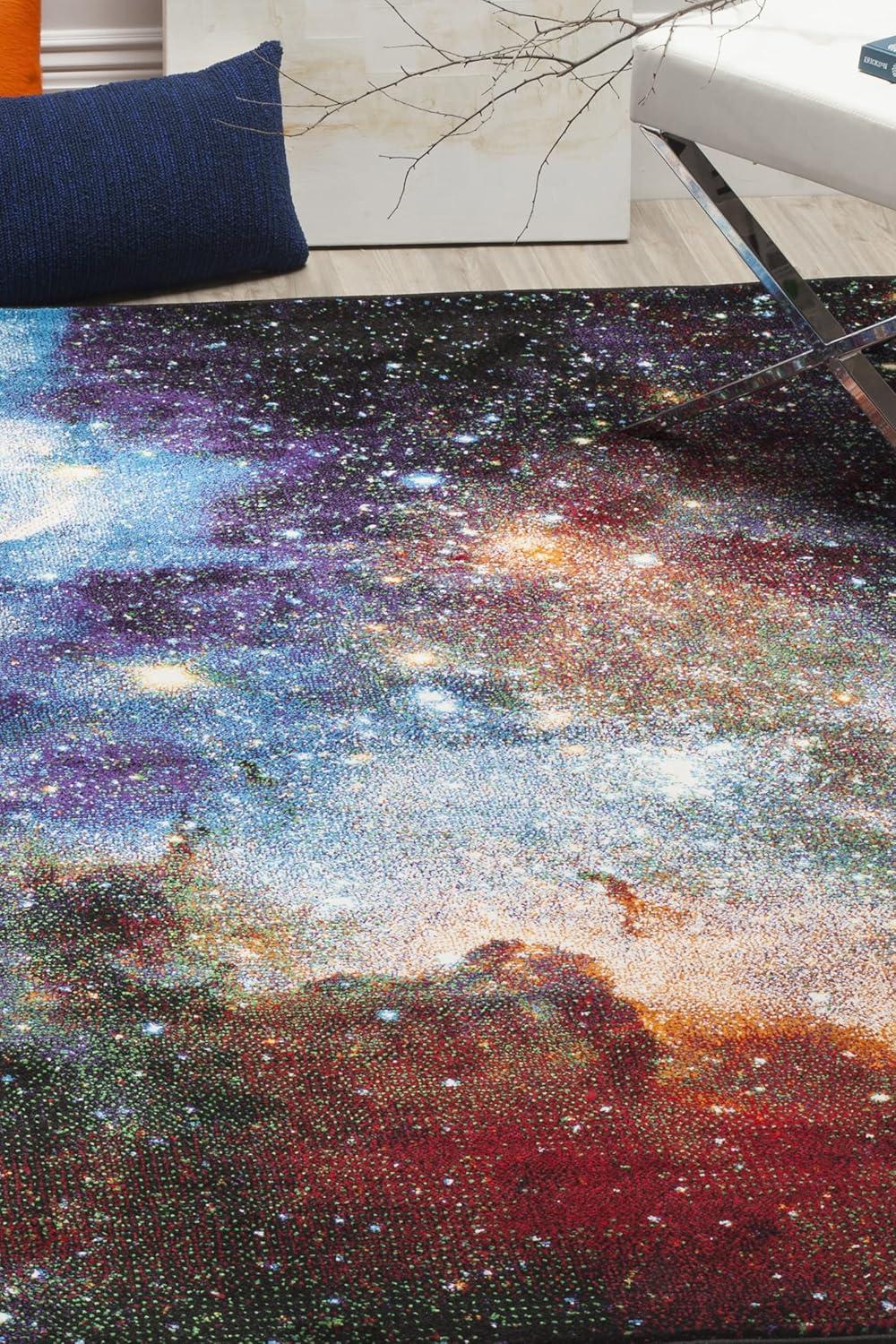 SAFAVIEH Galaxy Kalden Astronomy Area Rug, Purple/Multi, 2'3" x 4'