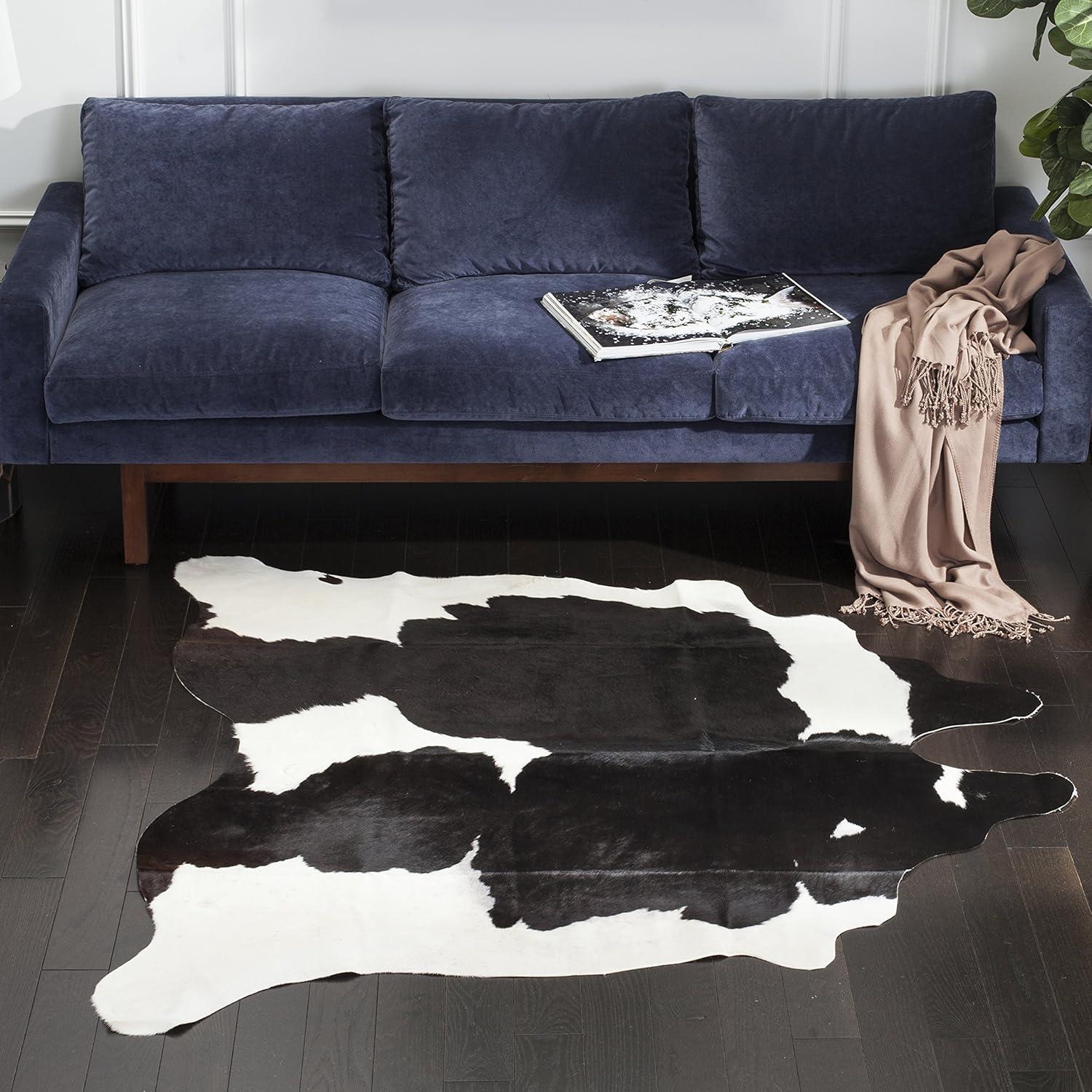 Handmade Argentinean Cowhide 4' x 6' Black/White Rug