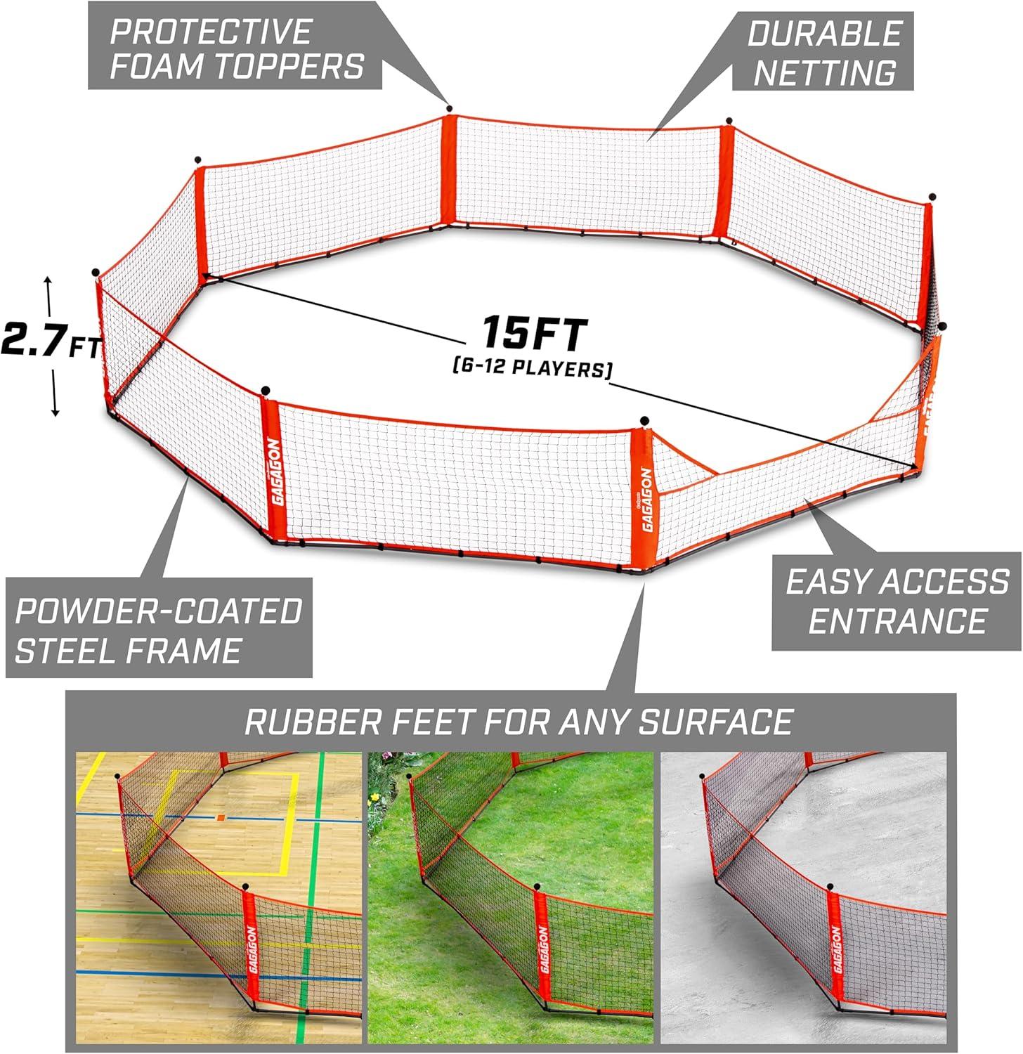 GoSports 15 Ft Portable Indoor/Outdoor Gaga Ball Pit Set