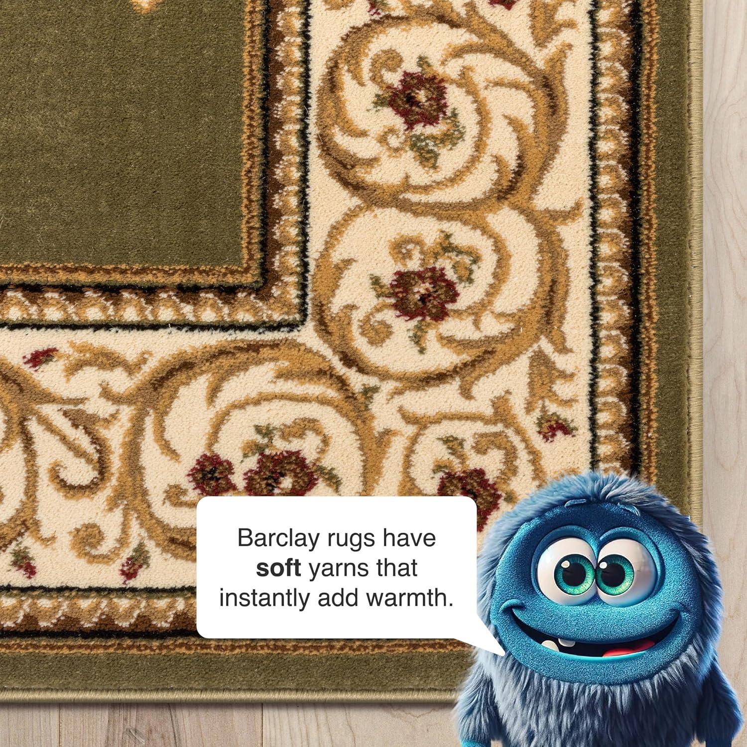 Well Woven Barclay Collection Fleur de Lis Light Blue 7'10" x 9'10" Area Rug - for Living Room, Bedroom, and Dining Room