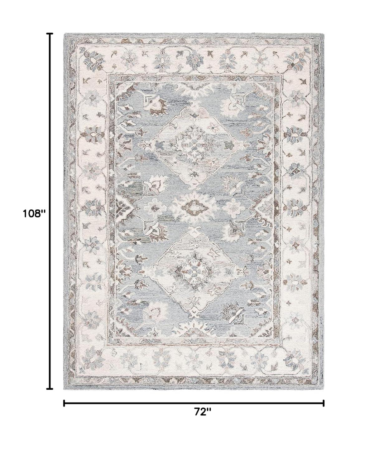 Suzani SZN331 Hand Tufted Area Rug - Grey/Ivory - 6'x9' - Safavieh.