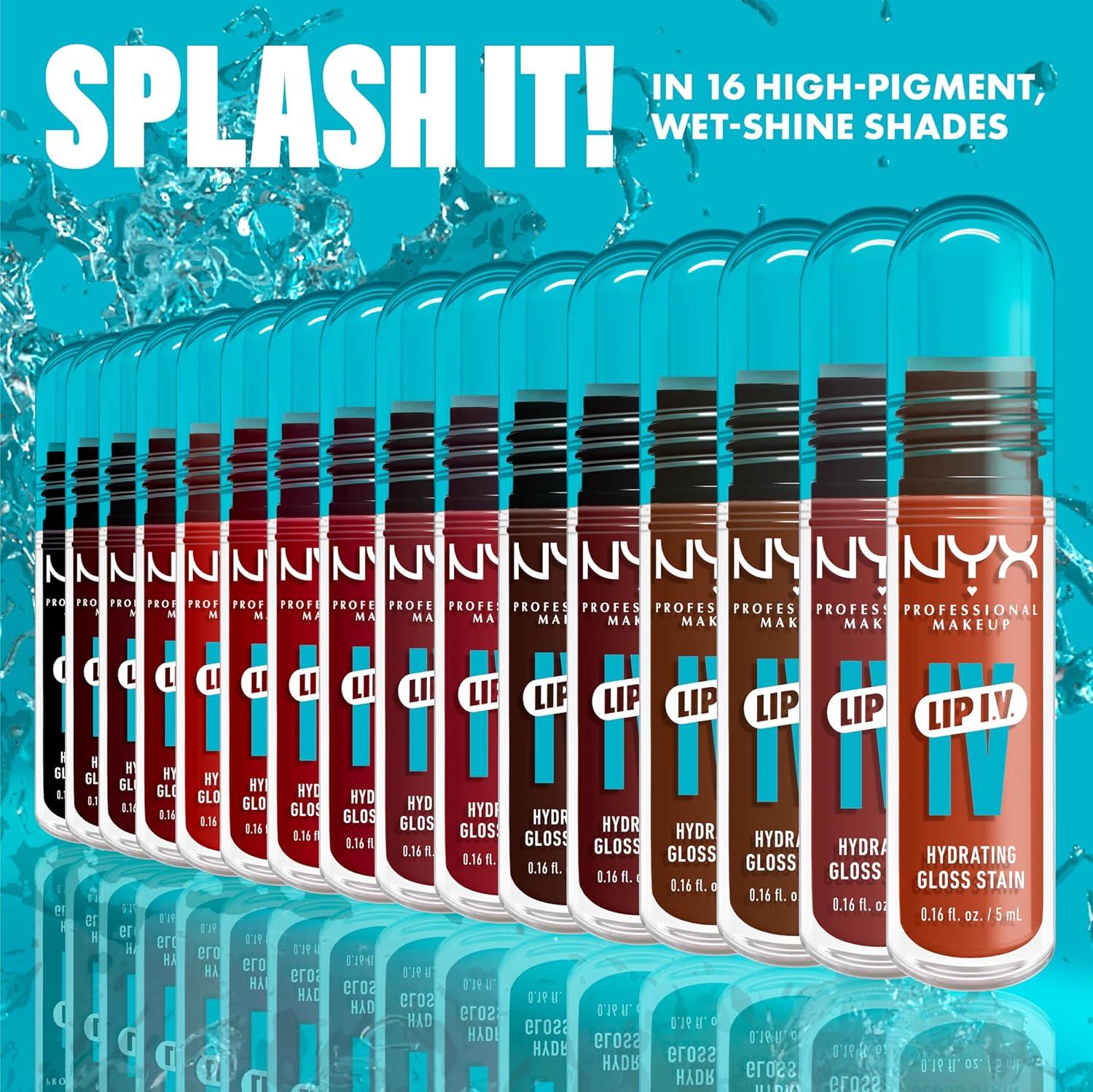 NYX Professional Makeup Lip IV Hydrating Lip Gloss Stain - Drippin in Rose - 0.16 fl oz