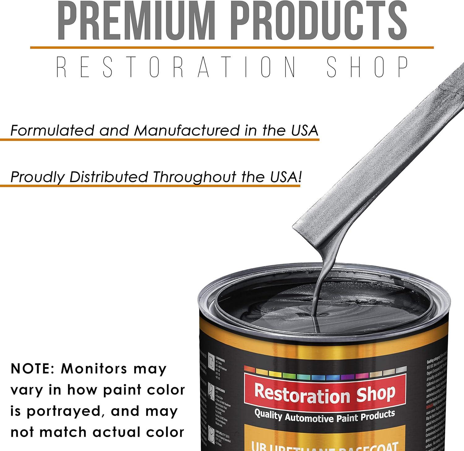 Restoration Shop - Gunmetal Grey Metallic Acrylic Enamel Auto Paint - Quart Paint Color Only - Single Stage High Gloss