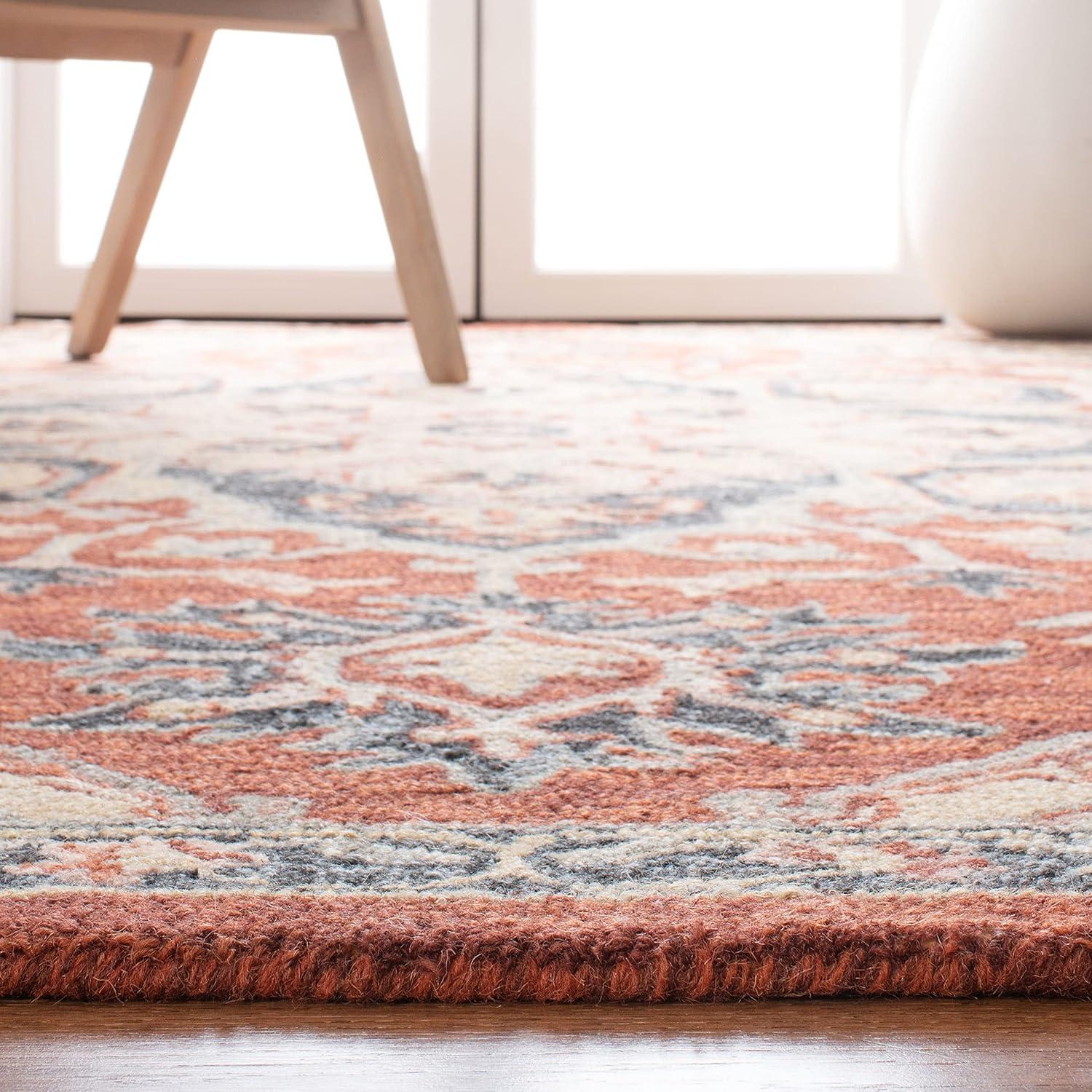 Heritage HG922 Hand Tufted Area Rug - Red/Black - 5'x8' - Safavieh.