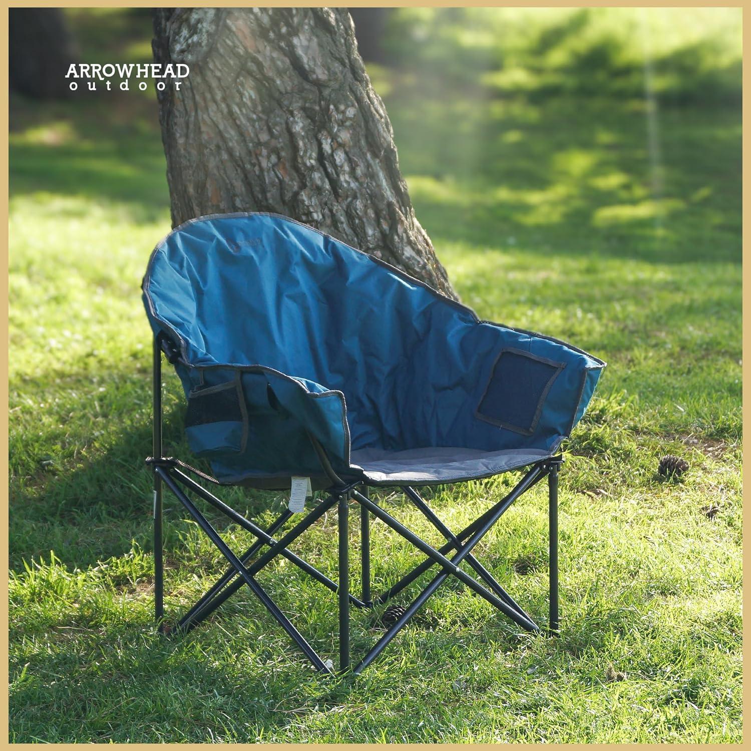 ARROWHEAD Outdoor Folding Camping Chair with Cushions