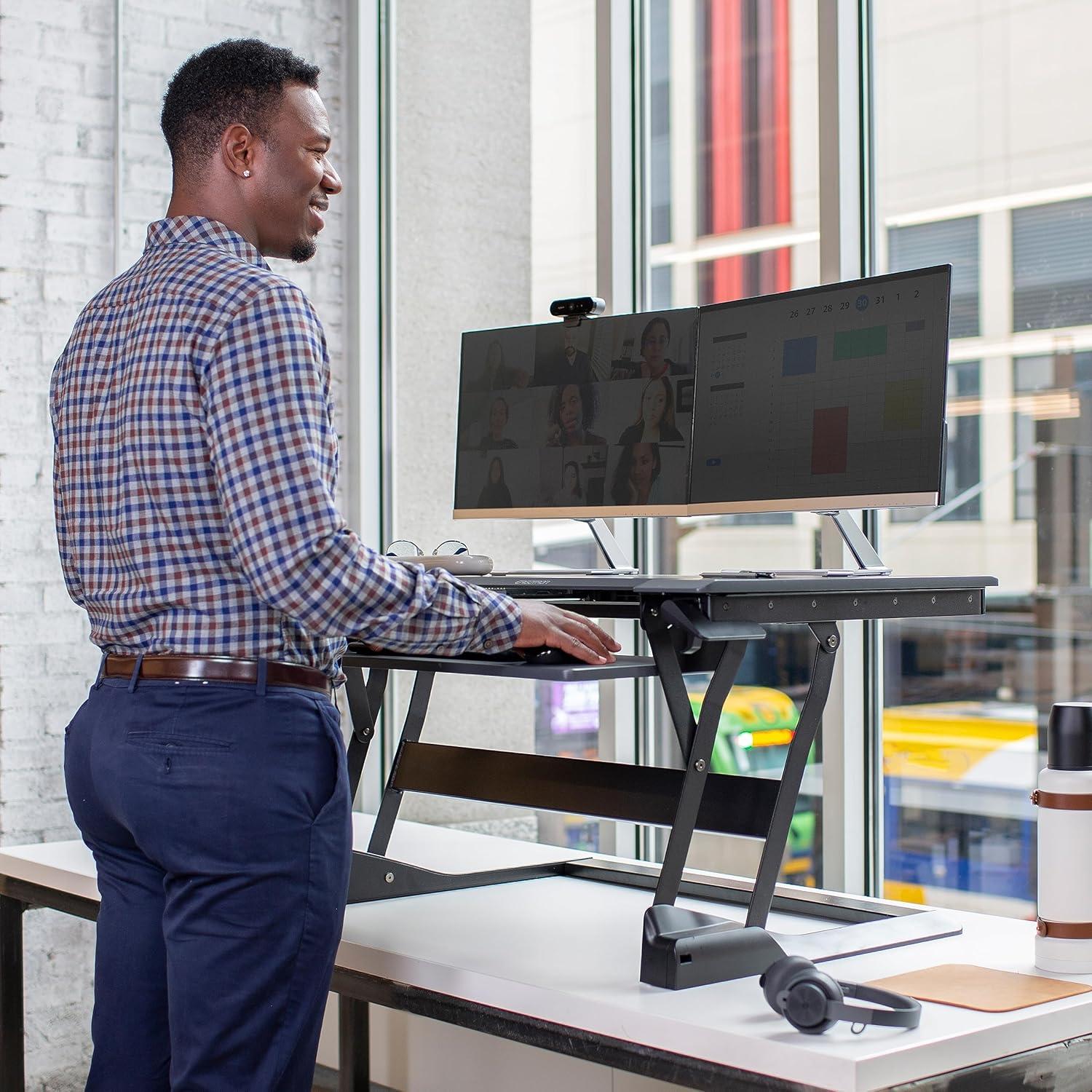 Ergotron WorkFit-TL Adjustable Sit to Stand Standing Desk Workstation Converter