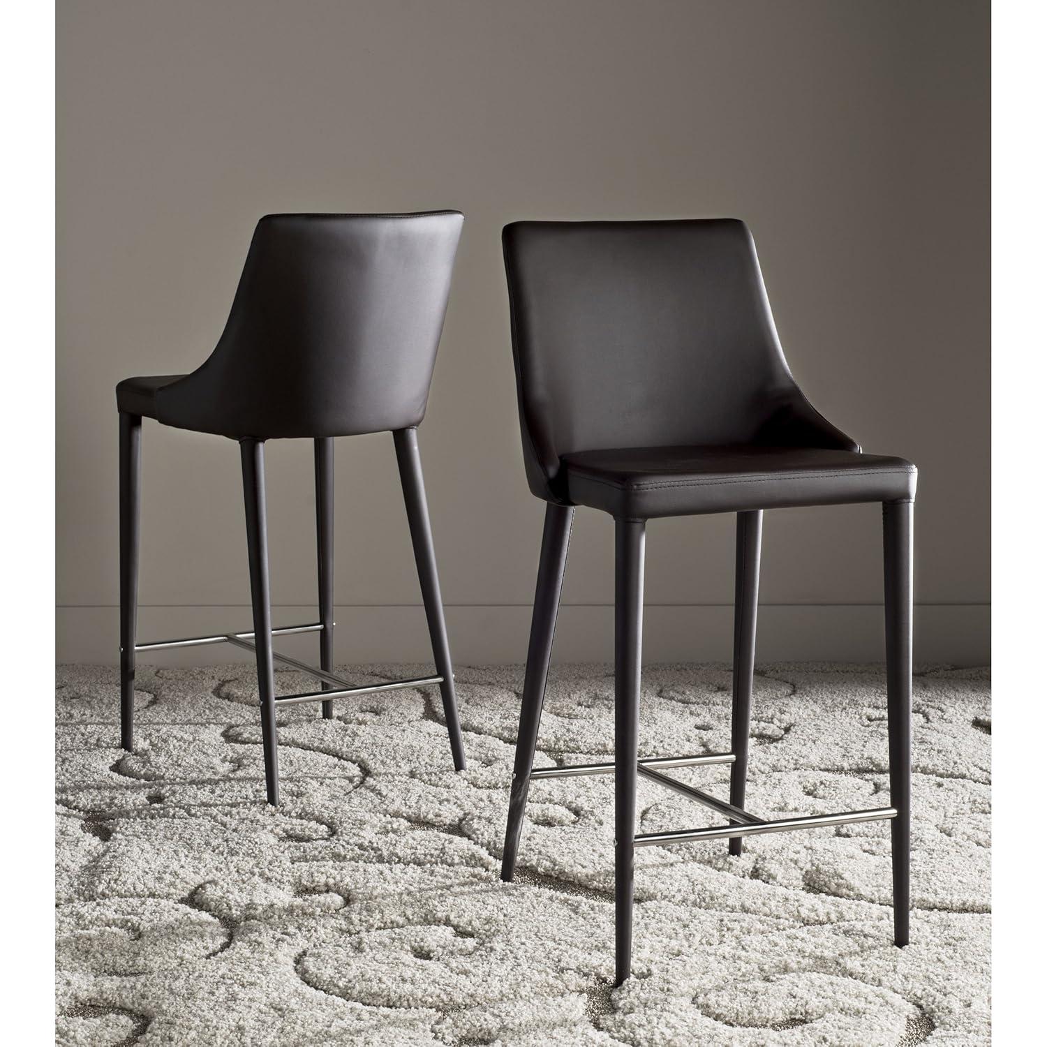 Summerset Counter Stool (Set of 2) - FOX2017 - Brown - Safavieh Couture