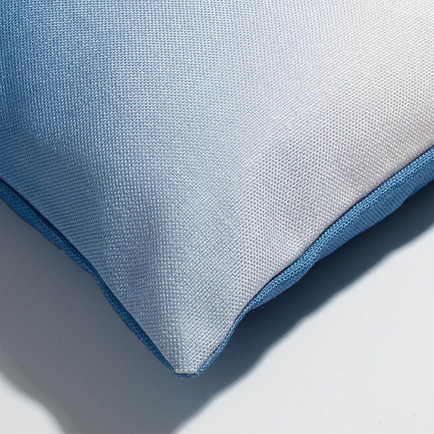 Fab Habitat Indoor/Outdoor Throw Pillow Made from Recycled Polyester Yarn - Double Sided, Stain Resistant, Machine Washable - Ombre - Patio, Deck, Porch, Living Room - Big Sur Blue (20" x 20")