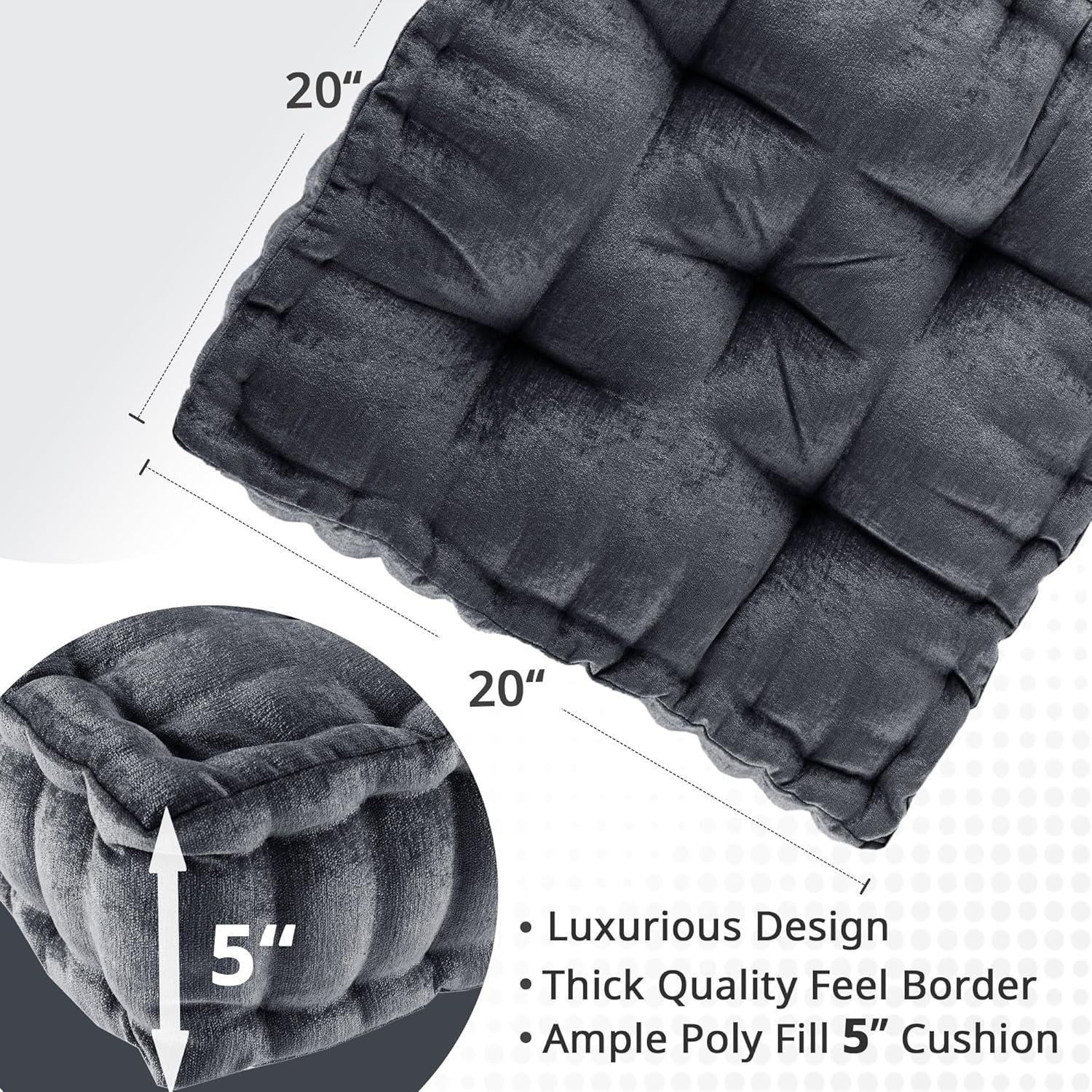 Intelligent Design Azza Poly Chenille Square Floor Pillow Cushion