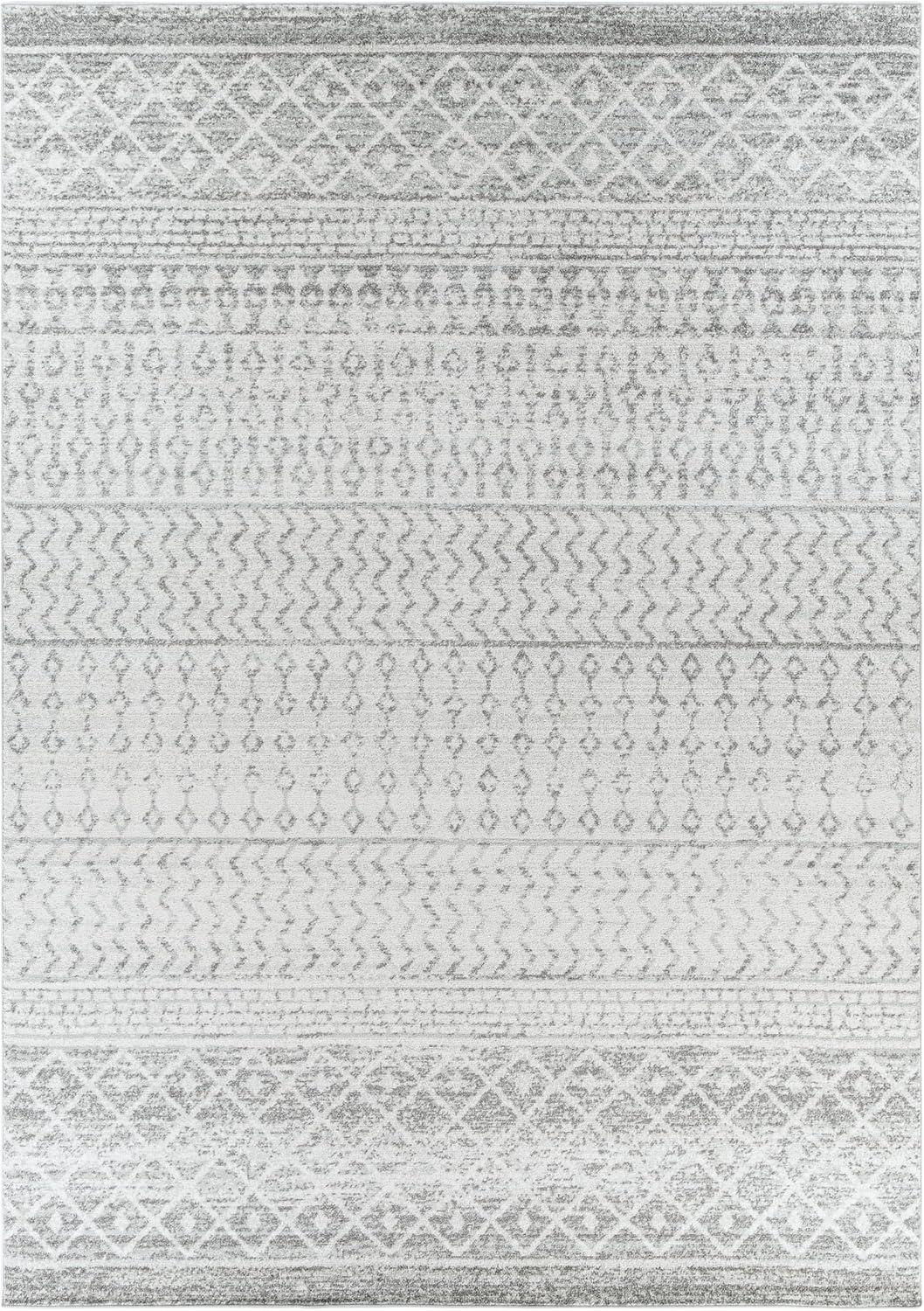 Livabliss Elaziz Boho Moroccan Area Rug,7'10" x 11',Gray