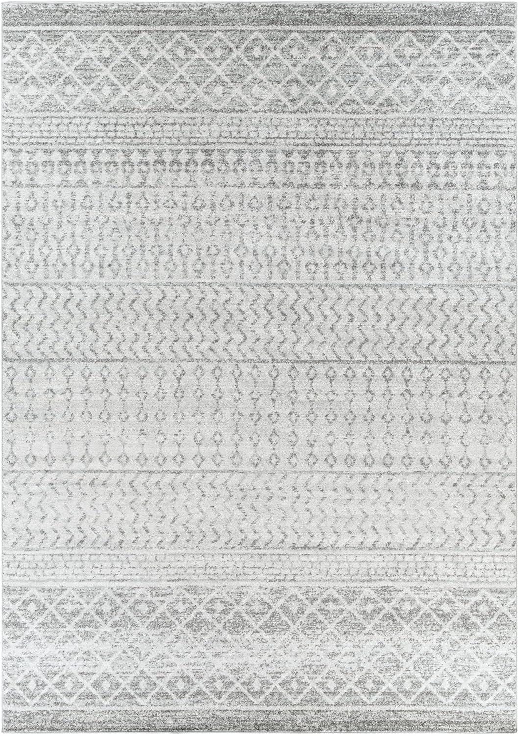 Livabliss Elaziz Boho Moroccan Area Rug,7'10" x 11',Gray