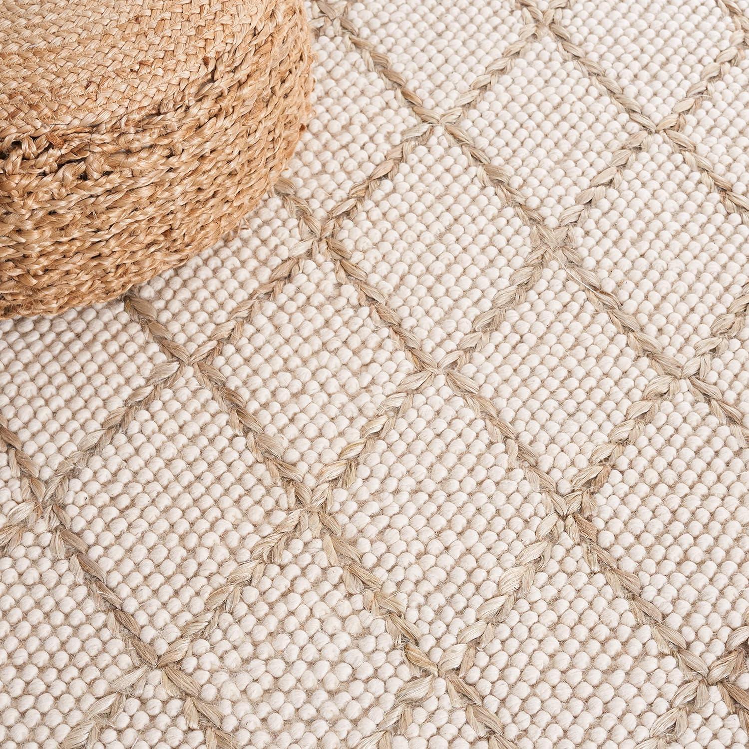 Natura NAT223 Hand Woven Indoor Area Rug - Ivory/Natural - 5'x8' - Safavieh