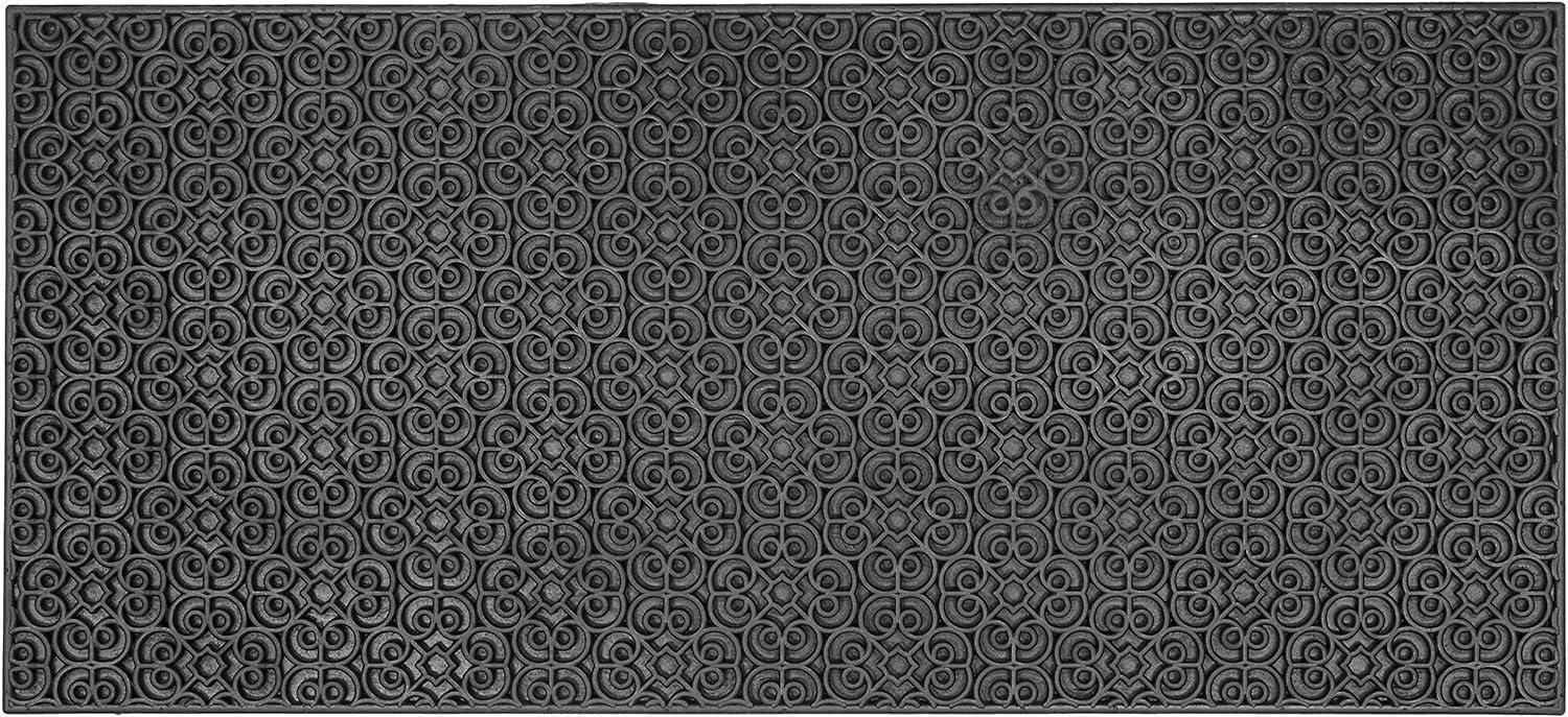 Emulated Wrought Iron Scroll 2-ft x 4-ft Rubber Doormat