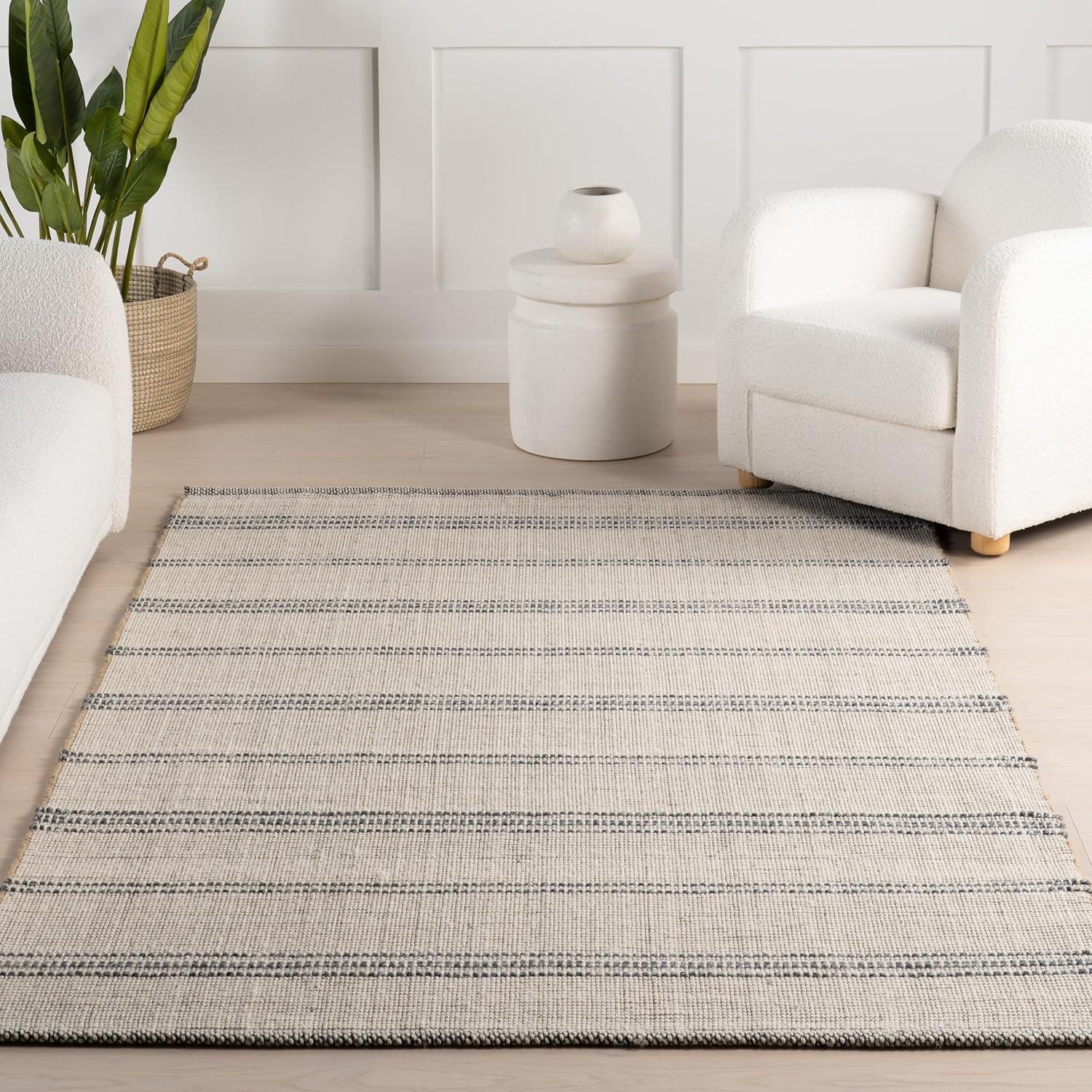Nuloom Garnet Striped Wool Indoor Area Rug, 5' x 8', Beige