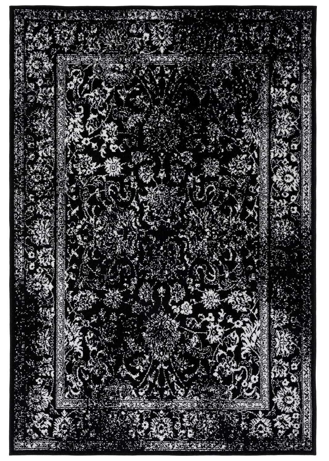 Adirondack ADR109 Machine Made Indoor Accent Rug - Black/Ivory - 3'x5' - Safavieh
