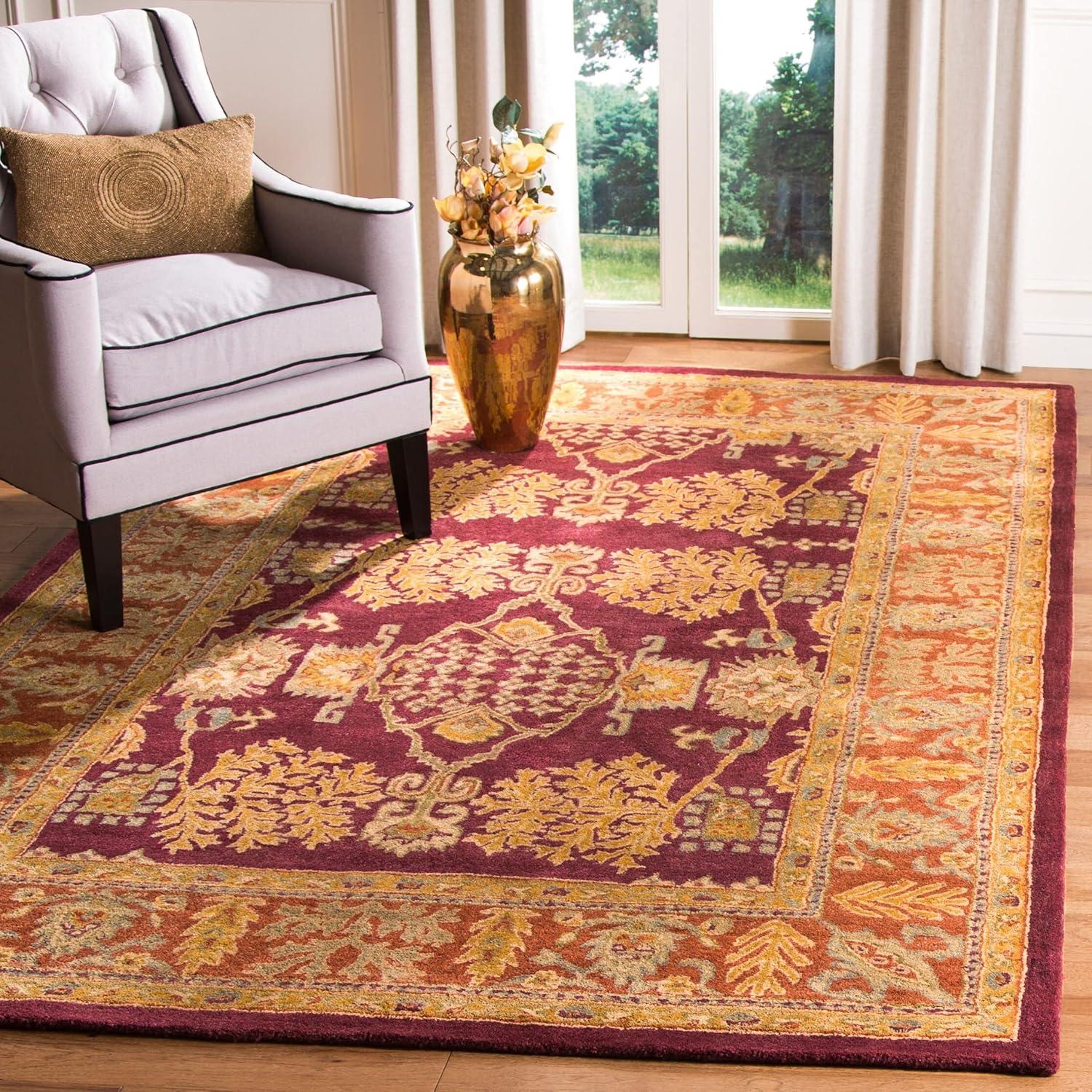 Bergama BRG190 Hand Tufted Indoor Area Rug - Red/Rust - 5'x8' - Safavieh