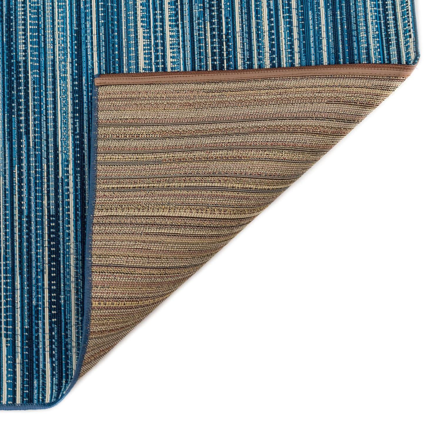Liora Manne Marina Stripes Indoor/Outdoor Rug China Blue 2'7" x 4'3"