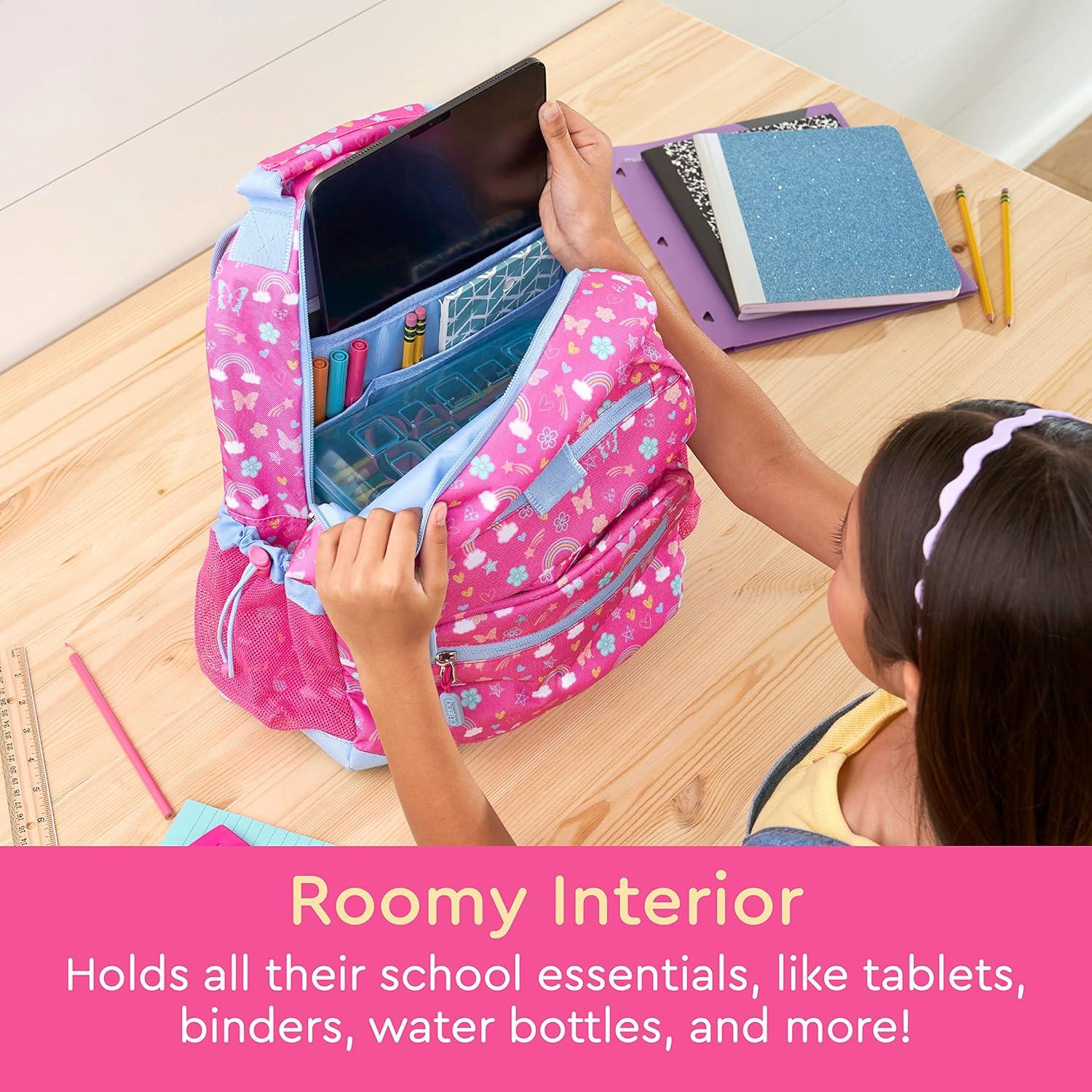 Bentgo Kids' 14.25" School Backpack - Rainbows and Butterflies
