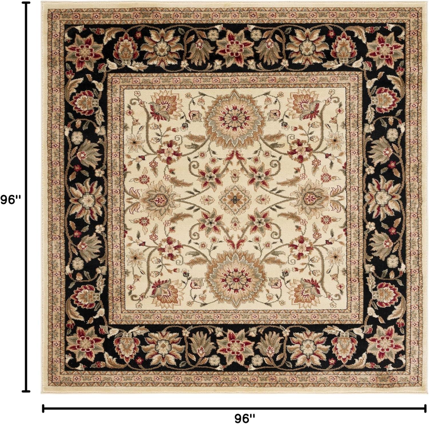 Lyndhurst LNH212 Power Loomed Area Rug - Ivory/Black - 8'x8' - Safavieh