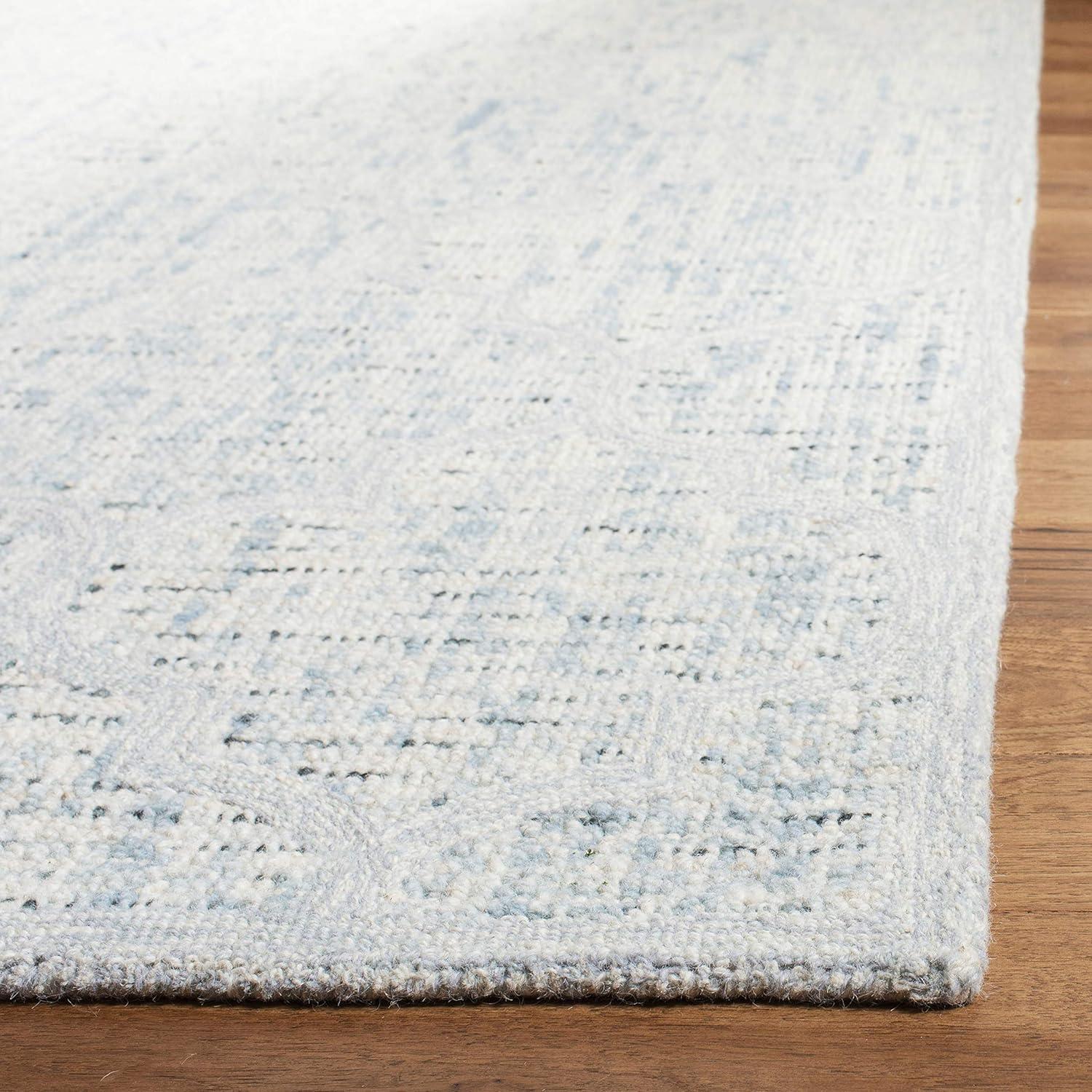 Abstract ABT474 Handmade Indoor Area Rug - Ivory/Turquoise - 8'x10' - Safavieh