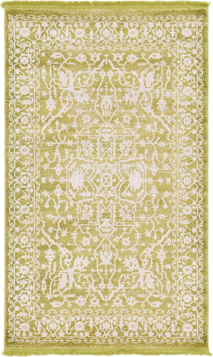 Unique Loom New Classical Collection Area Rug - Olympia (3' 3" x 5' 3" Rectangle Light Green/Ivory)