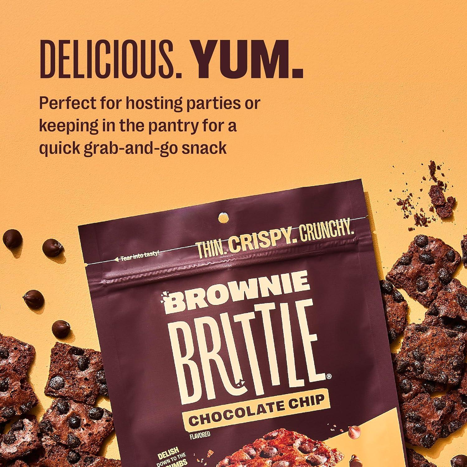 Sheila G's Brownie Brittle - Original Chocolate Chip Thin and Crispy Sweet Snacks (Pack of 20, 1 oz), Rich Gourmet Brownie Bites Dessert