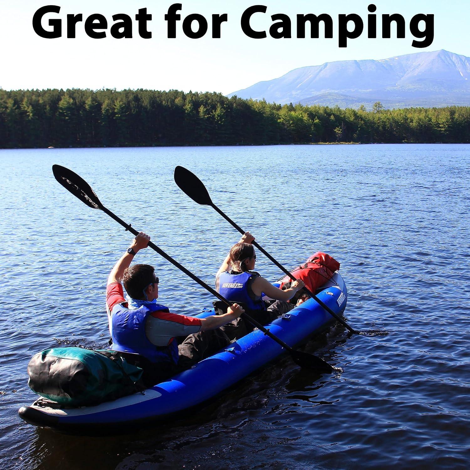 Sea Eagle 420X Explorer Inflatable Kayak- Fishing, Touring, Camping, Exploring & White Watering-Self Bailing, Removable Skeg, Drop Stitch Floor- Deluxe Package