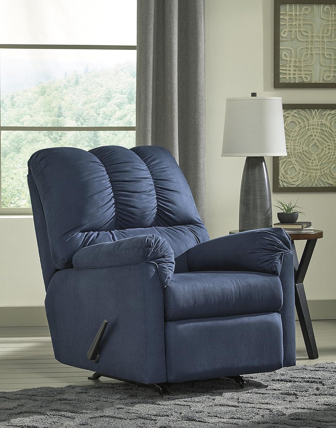 Darcy Blue Microfiber Contemporary Rocker Recliner