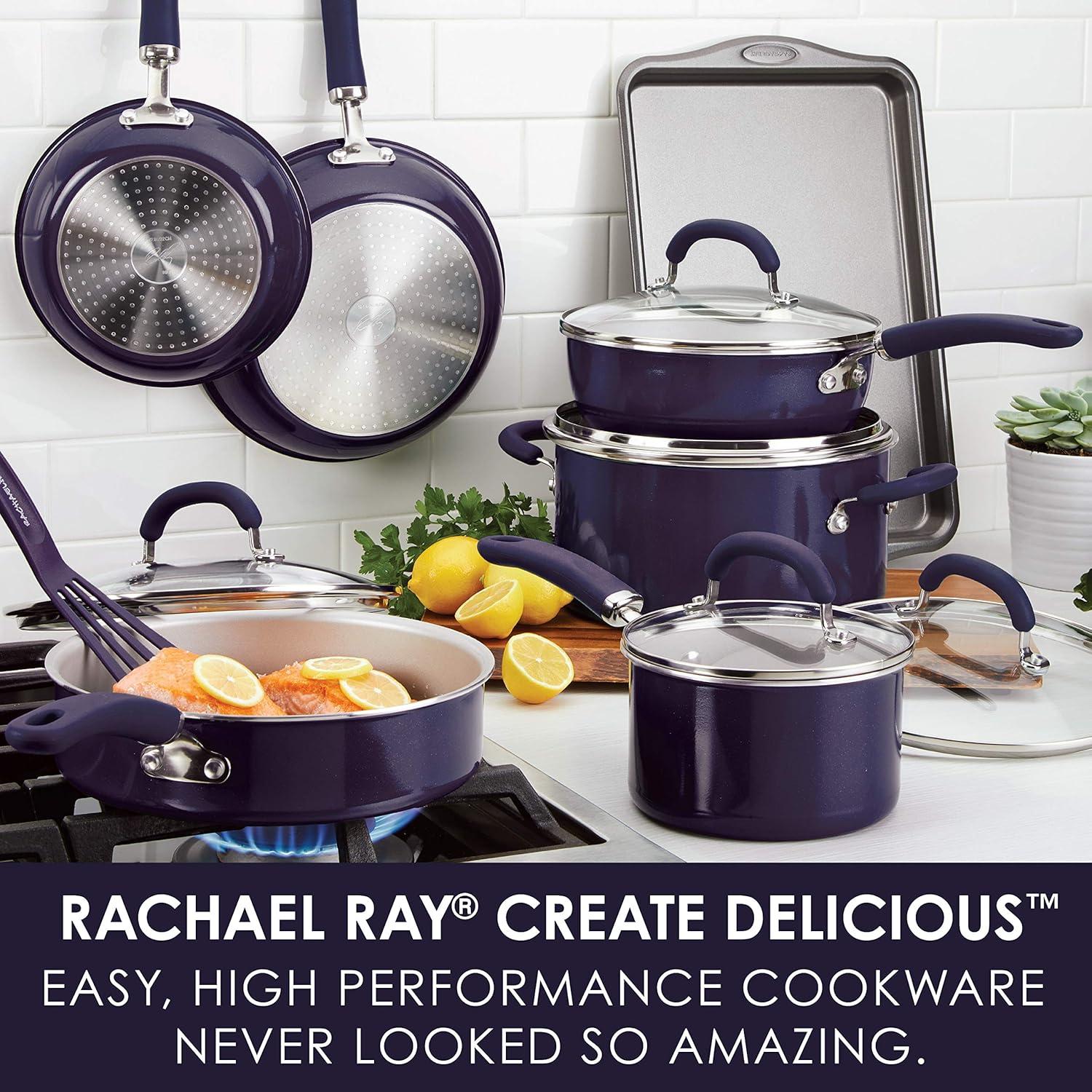 Rachael Ray Rachael Ray Create Delicious Aluminum Nonstick Cookware Induction Cookware Set, 13-Piece
