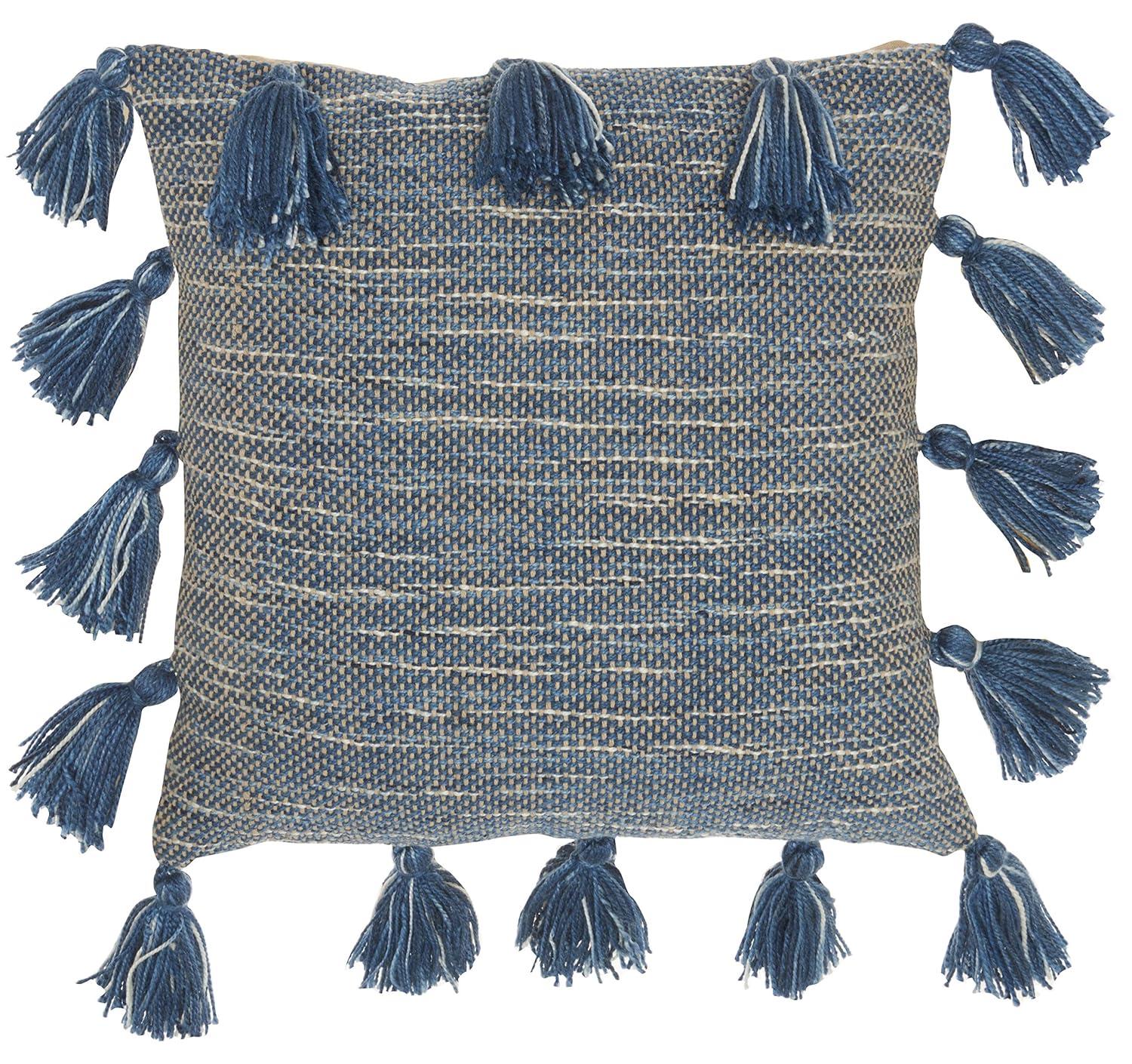Mina Victory 18" Polyester Blend Throw Pillow With Tassels