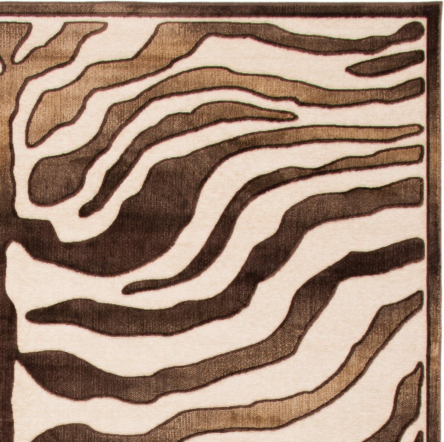 Paradise PAR83 Power Loomed Area Rug - Creme/Brown - 5'3"x7'6" - Safavieh.