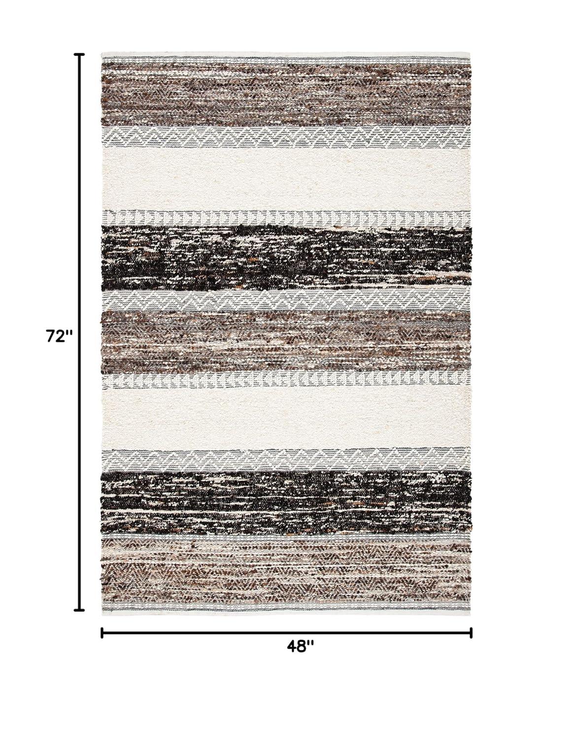 Pante Macassar Southwestern Hand-Woven Cotton/Wool Brown/Ivory/Black Area Rug