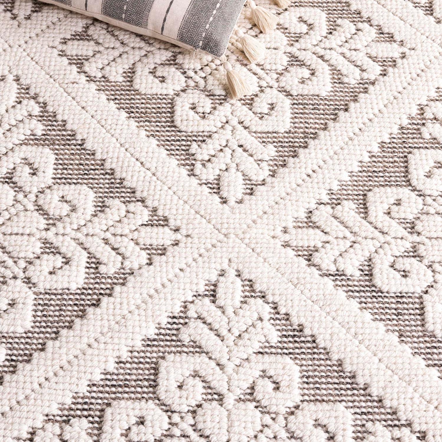 Vermont VRM306 Hand Woven Indoor Area Rug - Ivory/Brown - 9'x12' - Safavieh