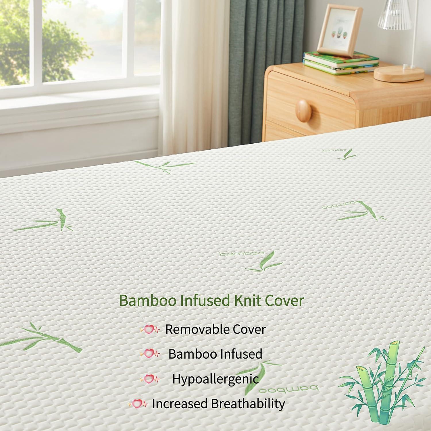 Twin Gel Memory Foam Mattress with Bamboo Cover