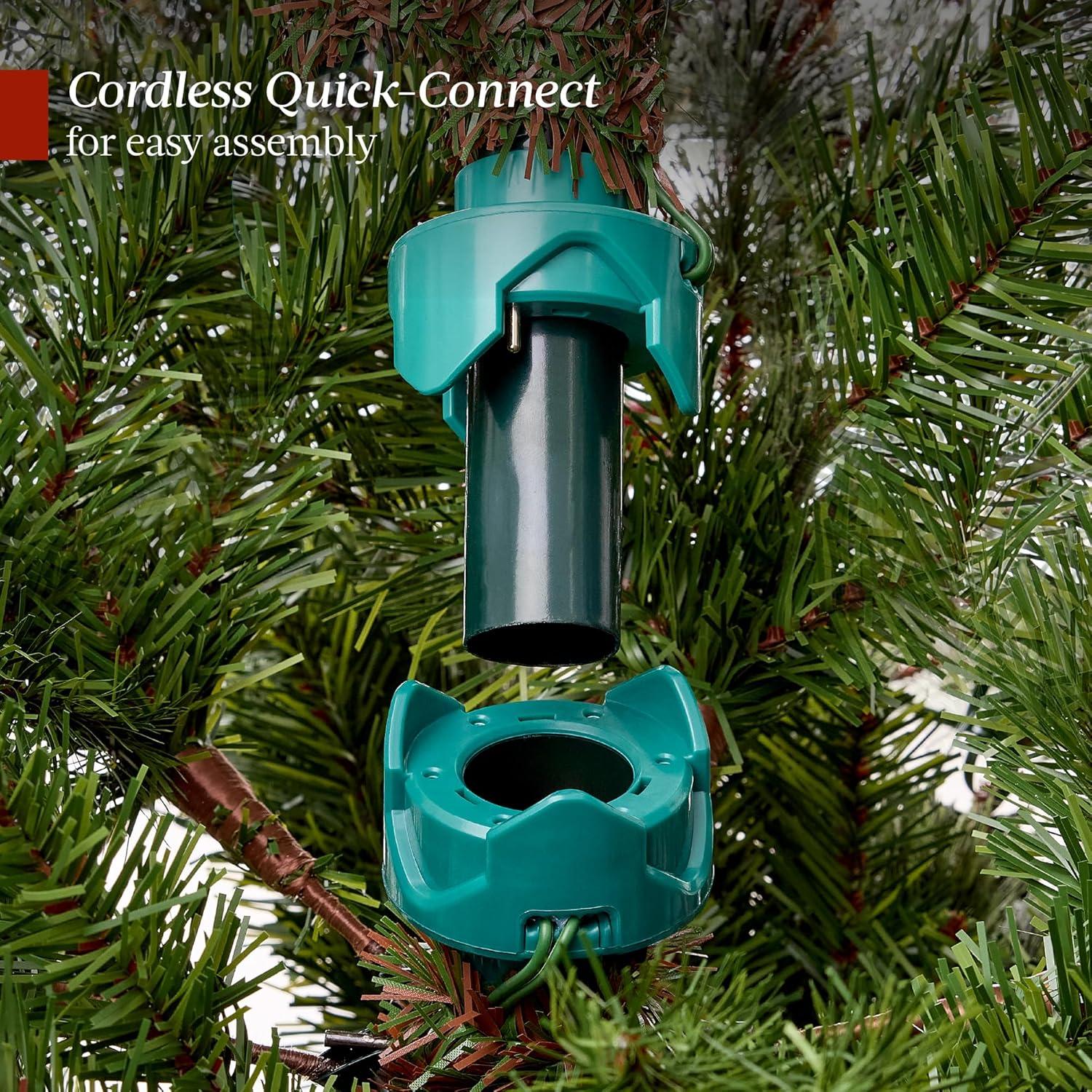 Best Choice Products 7.5ft Pre-Lit Cashmere Christmas Tree Holiday Decor w/ Cordless Connection, 2-in-1 LED Lights