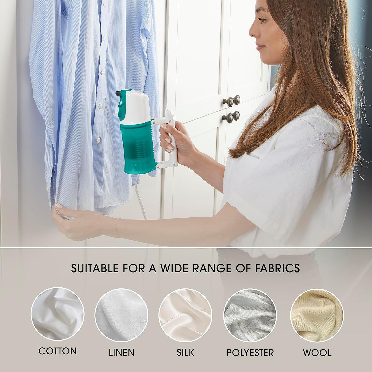 Conair Travel Steamer for Clothes - Mini Garment Steamer, Fabric Steamer in Green by Travel Smart - Packable in Carry On Luggage - Dual Voltage