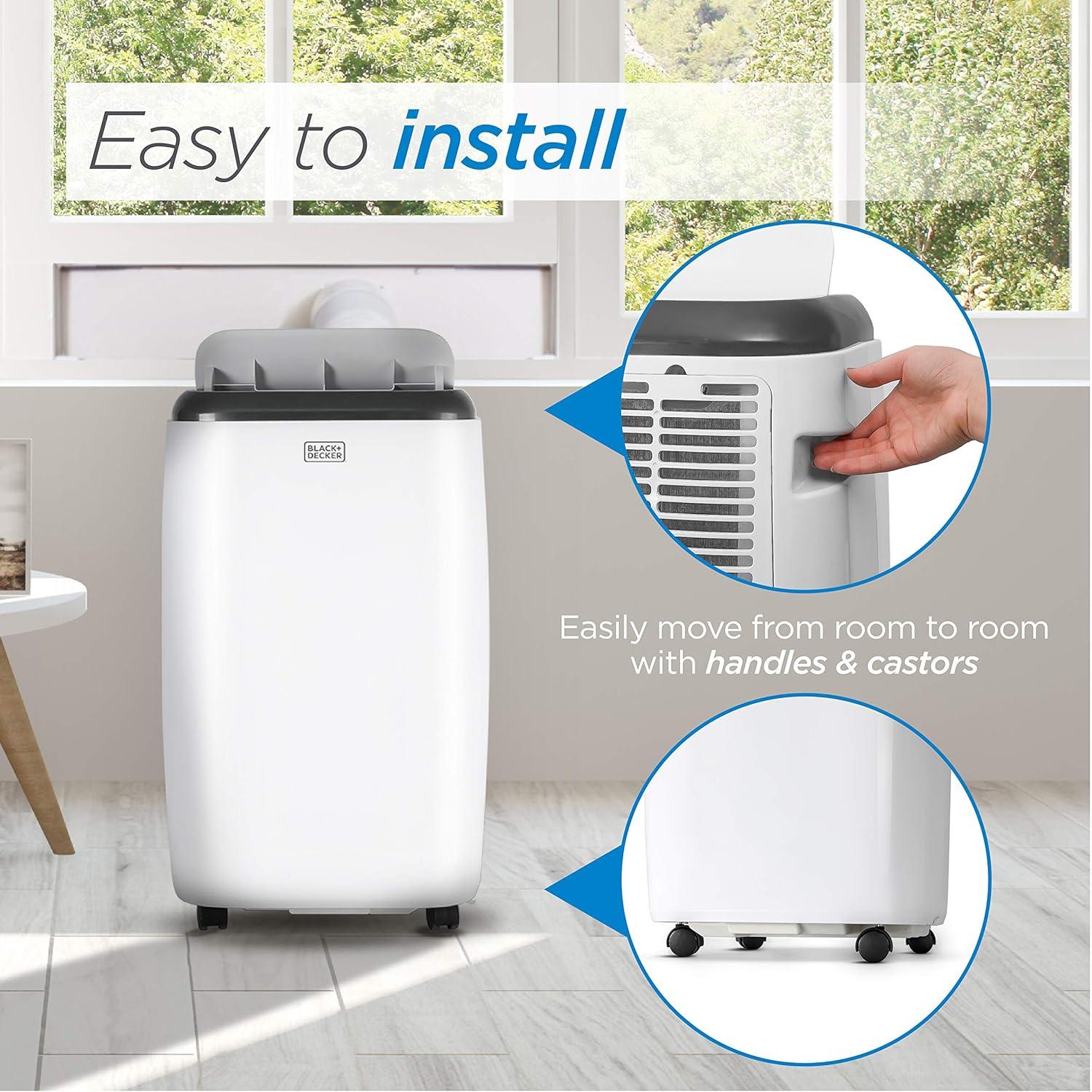 BPP Series BLACK+DECKER 10,000 BTU Portable Air Conditioner with Remote Control, White