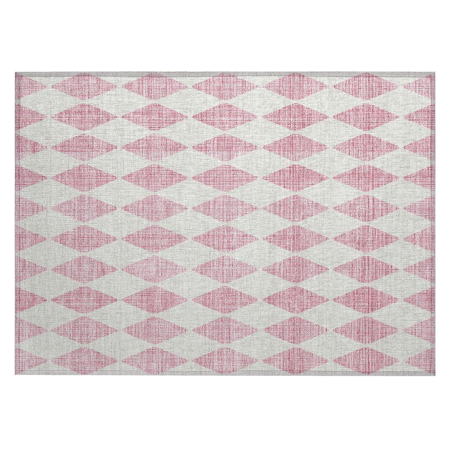 Addison Rugs Chantille ACN578 Pink 1'8" x 2'6" Indoor Outdoor Area Rug, Easy Clean, Machine Washable, Non Shedding, Bedroom, Living Room, Dining Room, Kitchen, Patio Rug