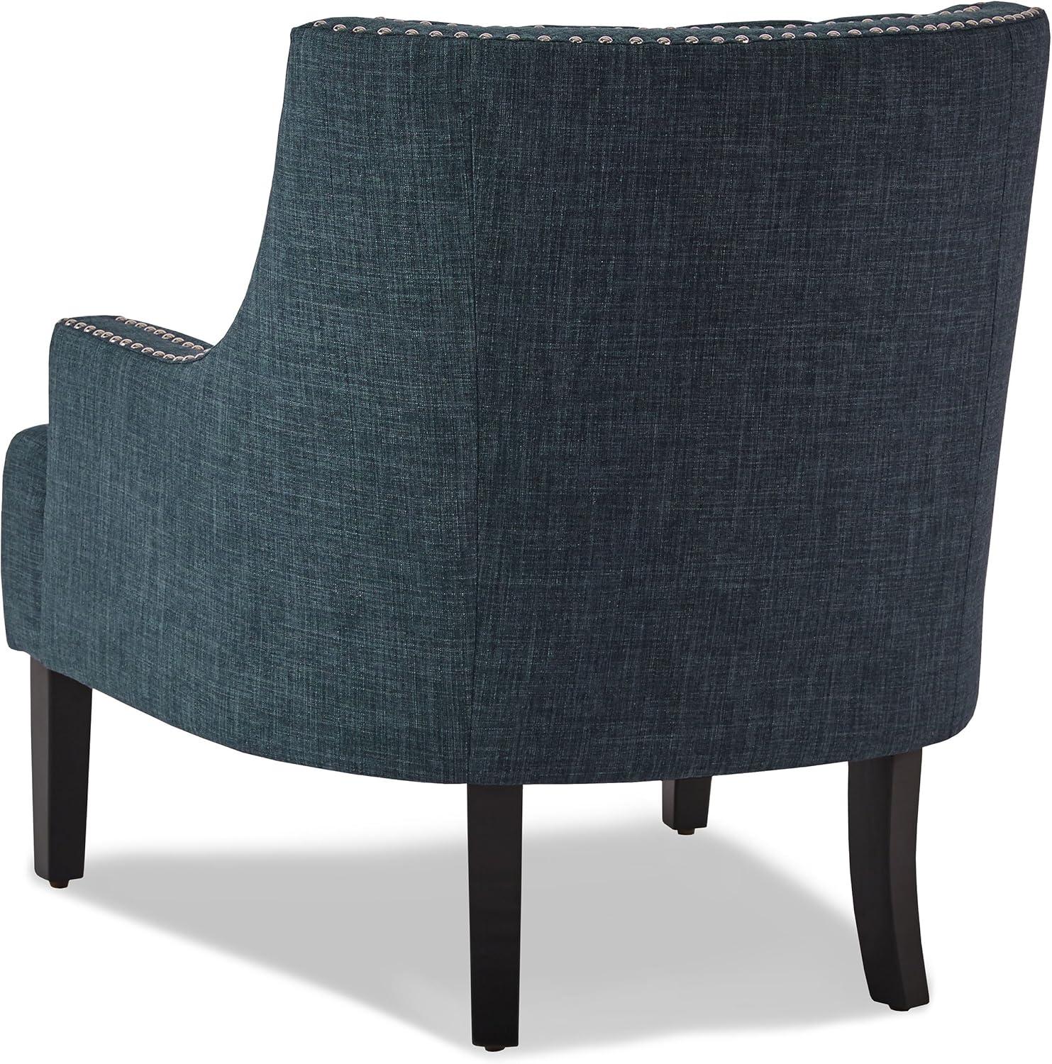 Indigo Transitional Accent Chair with Nailhead Trim and Tufted Back